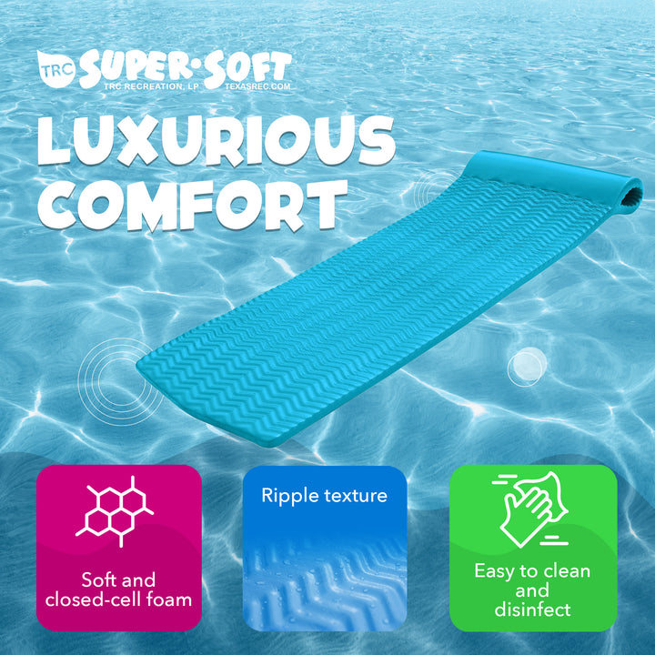 TRC Recreation Serenity 1.5" Thick Foam Pool Float Mat, Tropical Teal (Open Box)