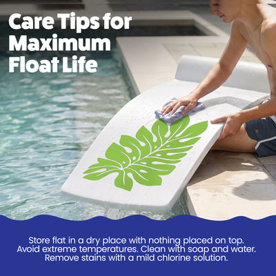 TRC Recreation Sunsation 1.75" Thick Foam Lounger Raft Pool Float, Green Leaf