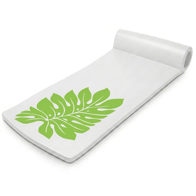 TRC Recreation Sunsation 1.75" Thick Foam Lounger Raft Pool Float, Green Leaf