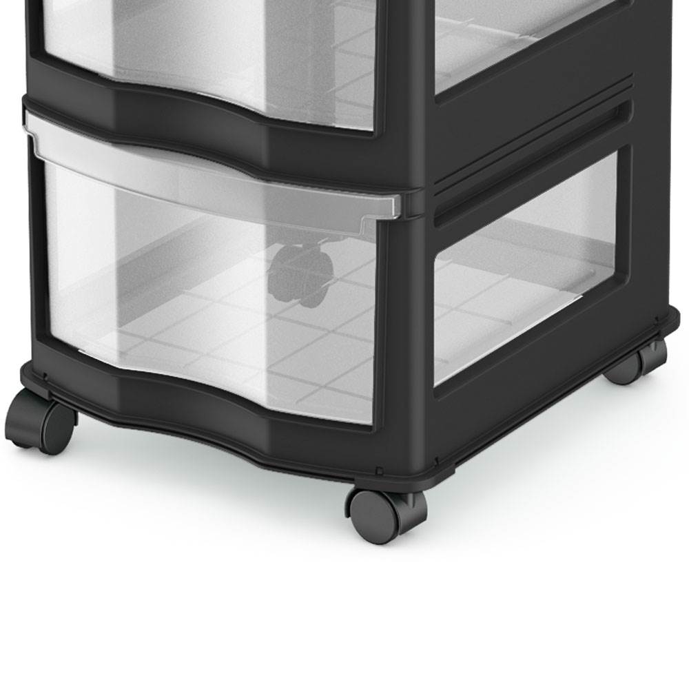Life Story Classic 3 Shelf Storage Organizer Plastic Drawers, Black (6 Pack) - VMInnovations