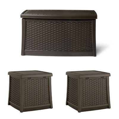 Suncast 13-Gallon Patio End Table w/ Storage (2 Pk) w/ Suncast Table w/ Storage
