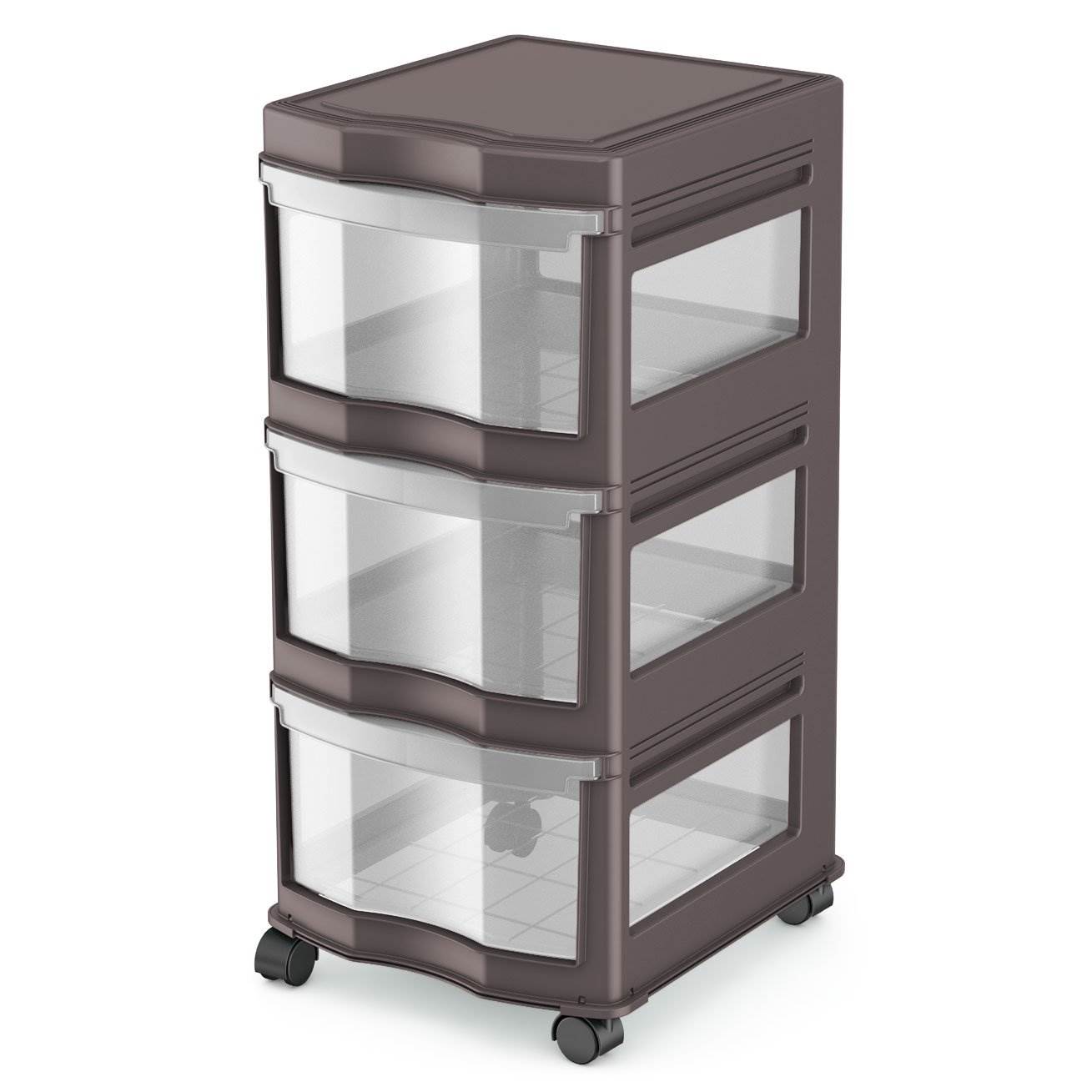 Life Story Classic 3 Shelf Storage Organizer Plastic Drawers, Gray (8 Pack)