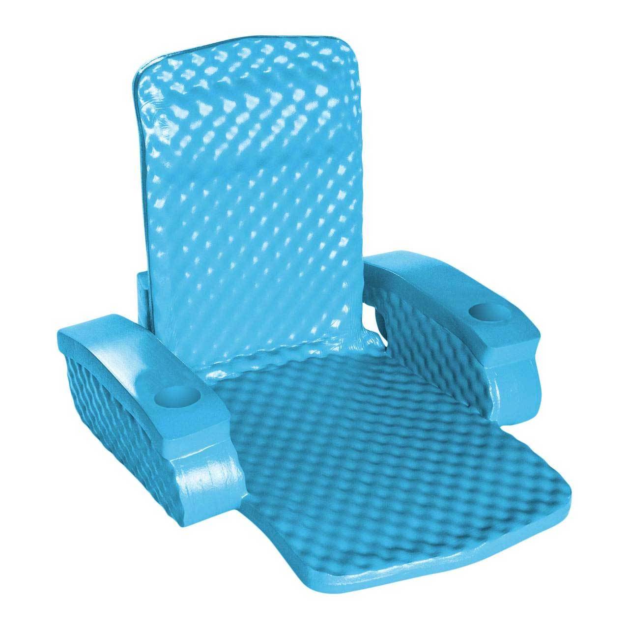 TRC Recreation Folding Baja Floating Swimming Pool Water Lounger Chair, Bronze + TRC Recreation Folding Baja Float Swimming Pool Water Lounger Chair, Marina Blue