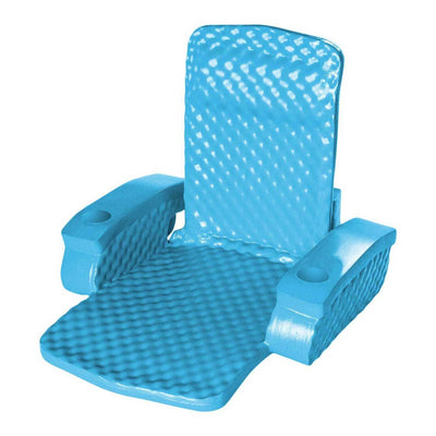 TRC Recreation Folding Baja Floating Swimming Pool Water Lounger Chair, Bronze + TRC Recreation Folding Baja Float Swimming Pool Water Lounger Chair, Marina Blue