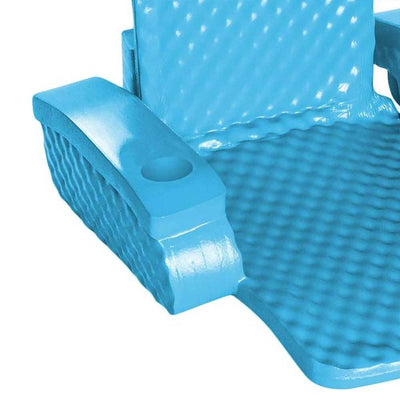 TRC Recreation Folding Baja Floating Swimming Pool Water Lounger Chair, Bronze + TRC Recreation Folding Baja Float Swimming Pool Water Lounger Chair, Marina Blue