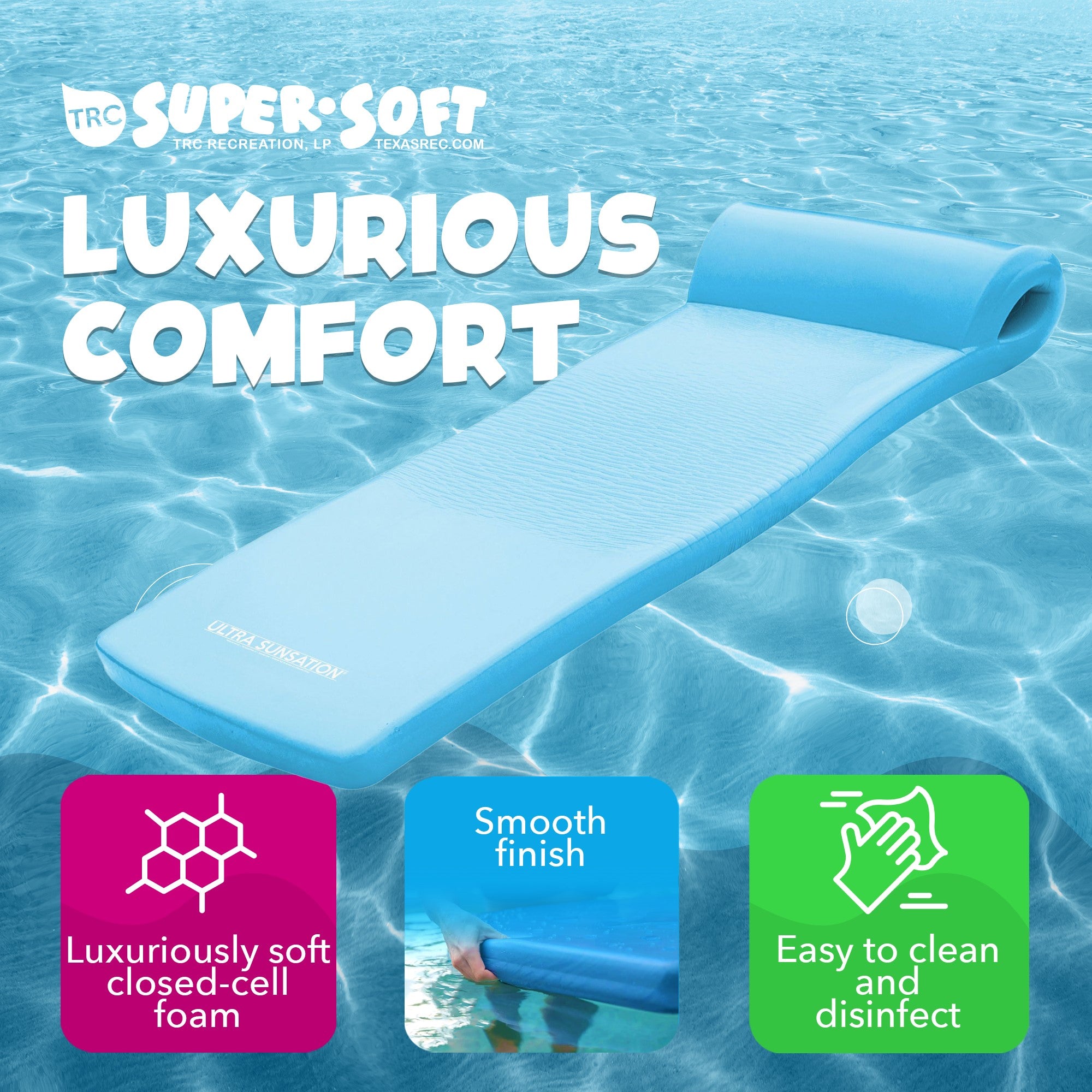TRC Recreation Super Soft Ultra Sunsation Swimming Pool Lounger Raft (Used)