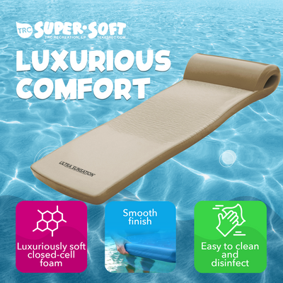 TRC Recreation Ultra Sunsation 2.5" Thick Foam Pool Float Lounge Mat, Bronze - VMInnovations
