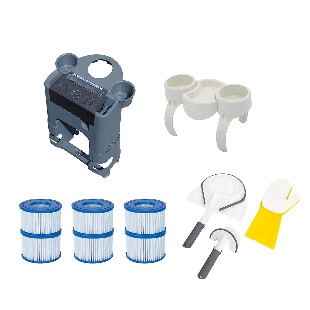 Bestway SaluSpa Inflatable Hot Tub Spa Entertainment & Cleaning Accessory Set