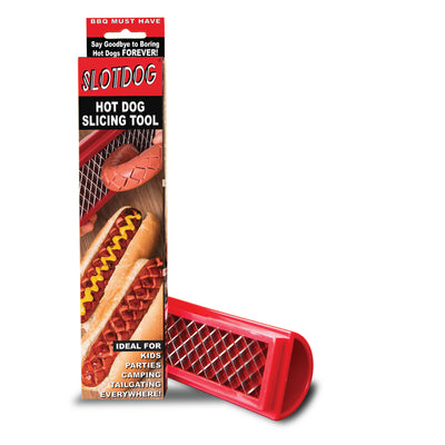 SLOTDOG Hot Dog Crisscross Cutter Slicer Press Gadget Tool for BBQ Grilling, Red