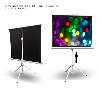 Pyle 50 Inch Fold Out Roll Up Video Projector Viewing Display Screen w/ Stand - VMInnovations
