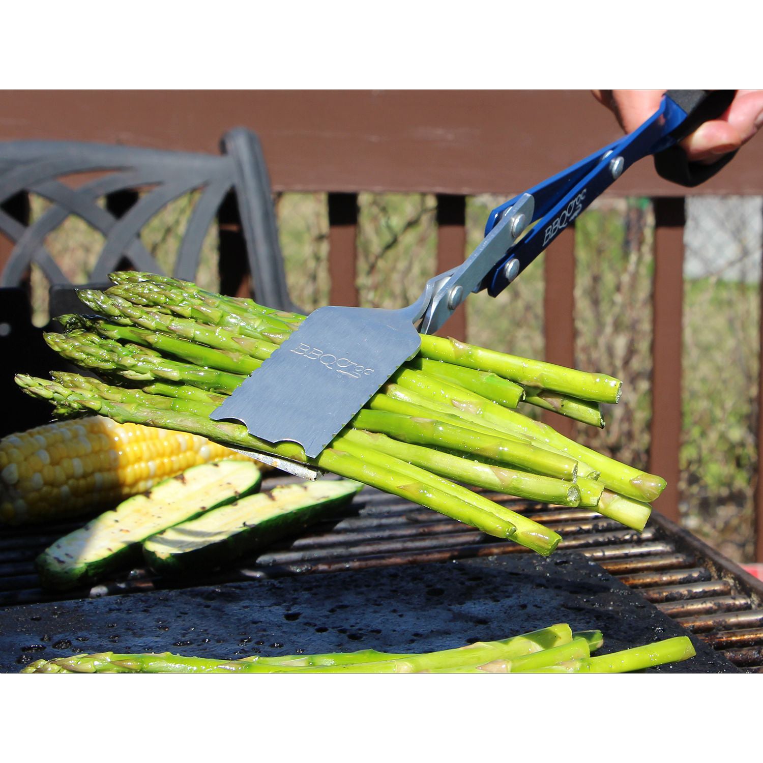 BBQ Croc 18 Inch Cooking & Grilling Multi Tool w/ Tongs, Scraper, & Flashlight