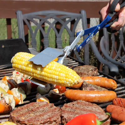 BBQ Croc 18 Inch Cooking & Grilling Multi Tool w/ Tongs, Scraper, & Flashlight