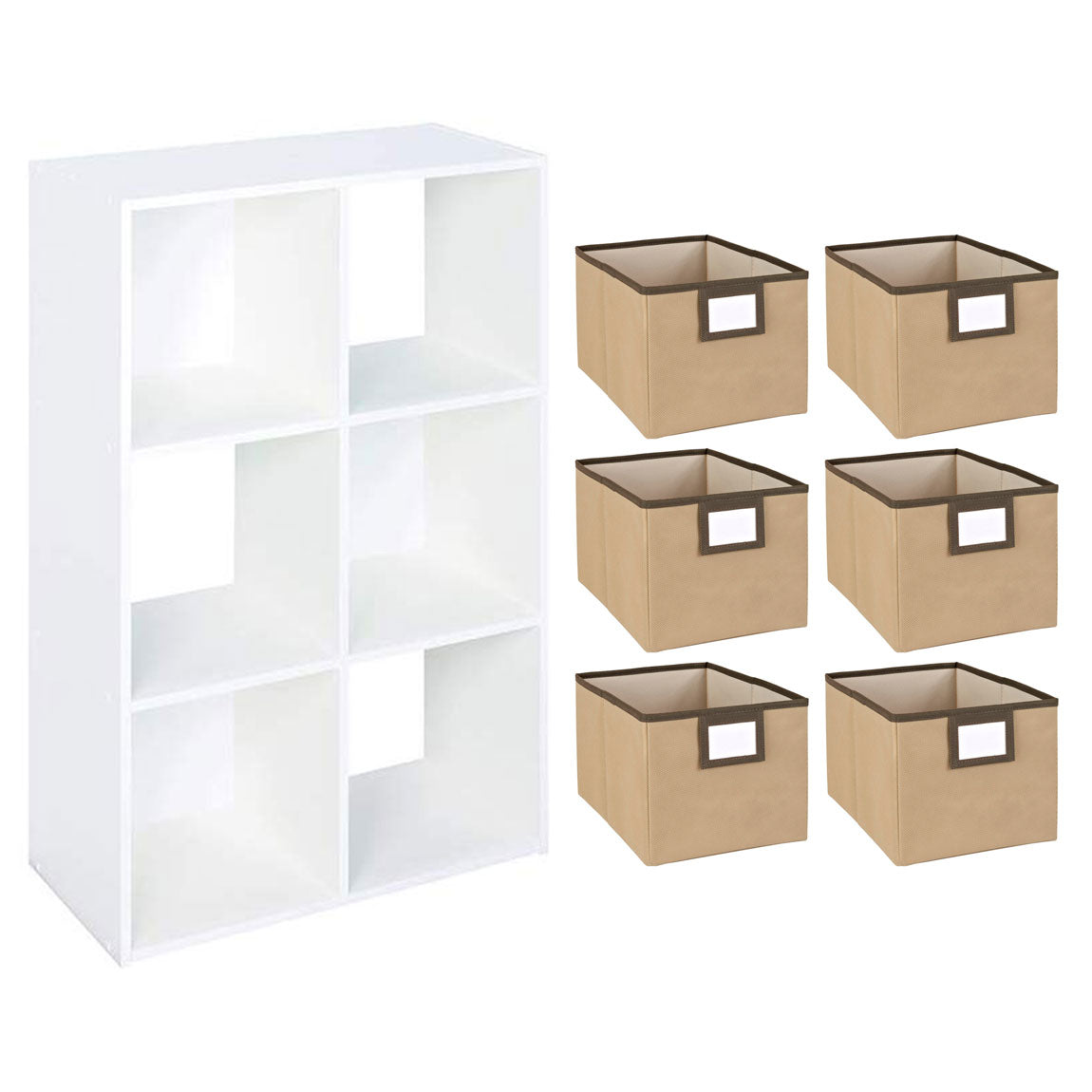 Closetmaid  Home  6 Cube Cubical Storage Organizer with Fabric Bins (6 Pack)
