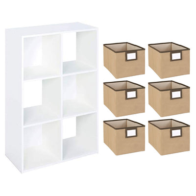 Closetmaid  Home  6 Cube Cubical Storage Organizer with Fabric Bins (6 Pack)