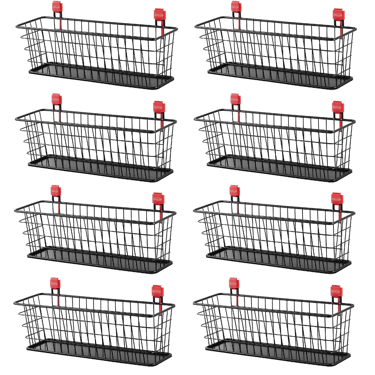 Rubbermaid Wall Mounted Storage Shed Small Wire Basket Tool Organizer (8 Pack)