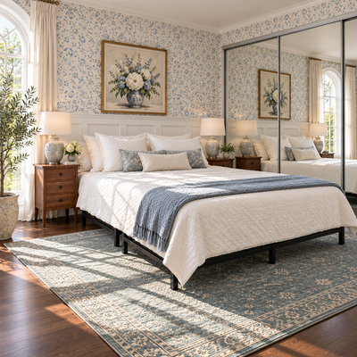 Hercules Folding Metal Bed Frame, 14 Inch Platform Mattress Foundation, King