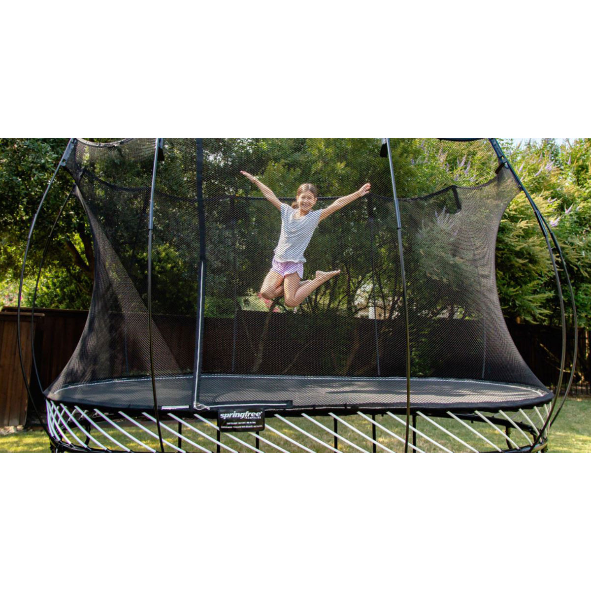 Springfree Trampoline Kids Oval 8 x 13 Ft Trampoline & FlexrHoop Basketball Game