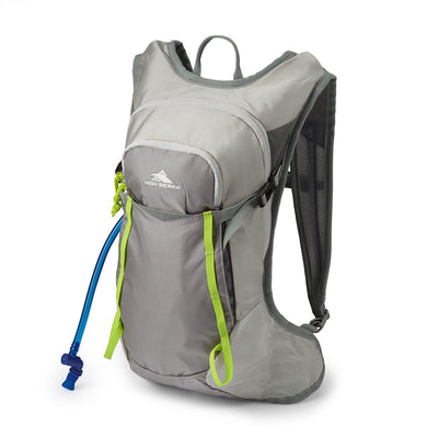 High Sierra Hydrahike 2.0 8L Hydration Water Backpack for Hiking, Gray & Green