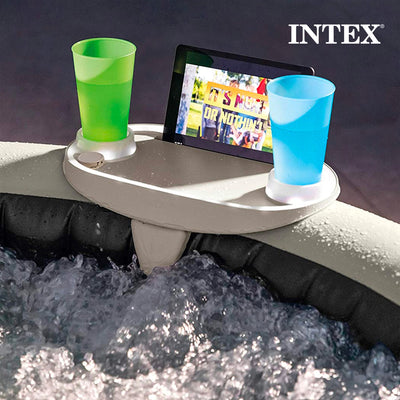 Intex PureSpa Plus Portable Inflatable Hot Tub Jet Spa w/ Phone Tray Accessory