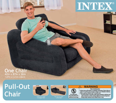 Intex Inflatable Air Mattress Pull-Out Chair & Intex 120-Volt Electric Air Pump