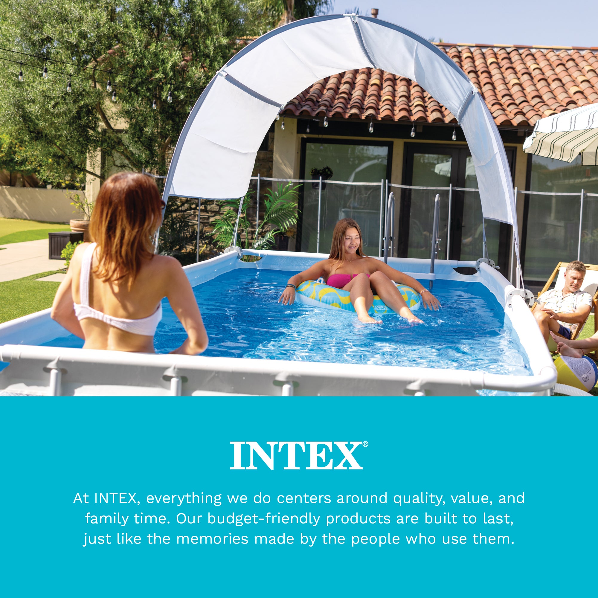 Intex 28054E Protective Canopy for 9 Foot or Smaller Rectangular Swimming Pools