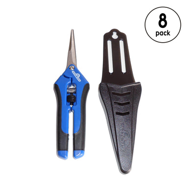 Hydrofarm HGPP400C Precision Curved Blade Flower Garden Scissor Pruner (8 Pack)