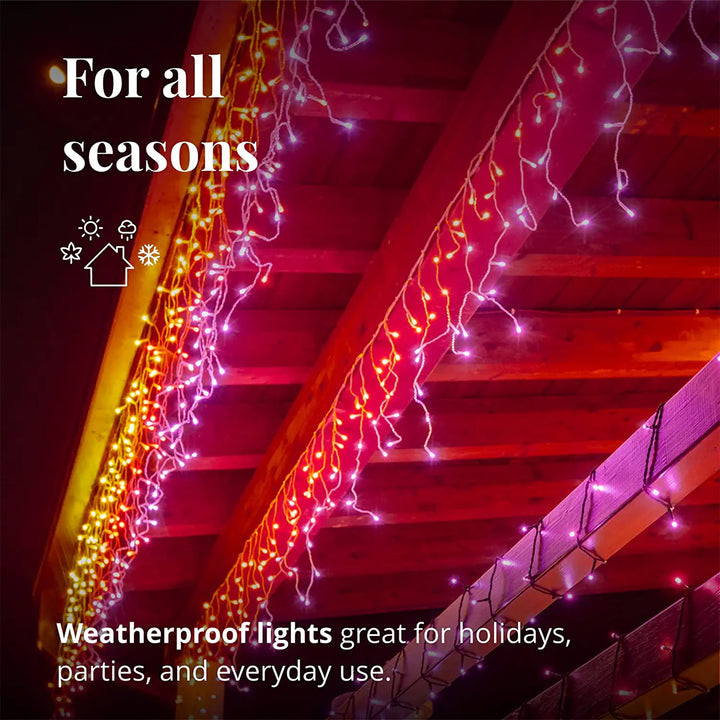 Twinkly Icicle App-Controlled Smart LED Christmas Lights 190 Multicolor (4 Pack) - VMInnovations