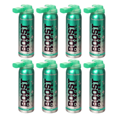 Boost Oxygen Canned 2-Liter Natural Oxygen Canister, Menthol Eucalyptus (8 Pack)