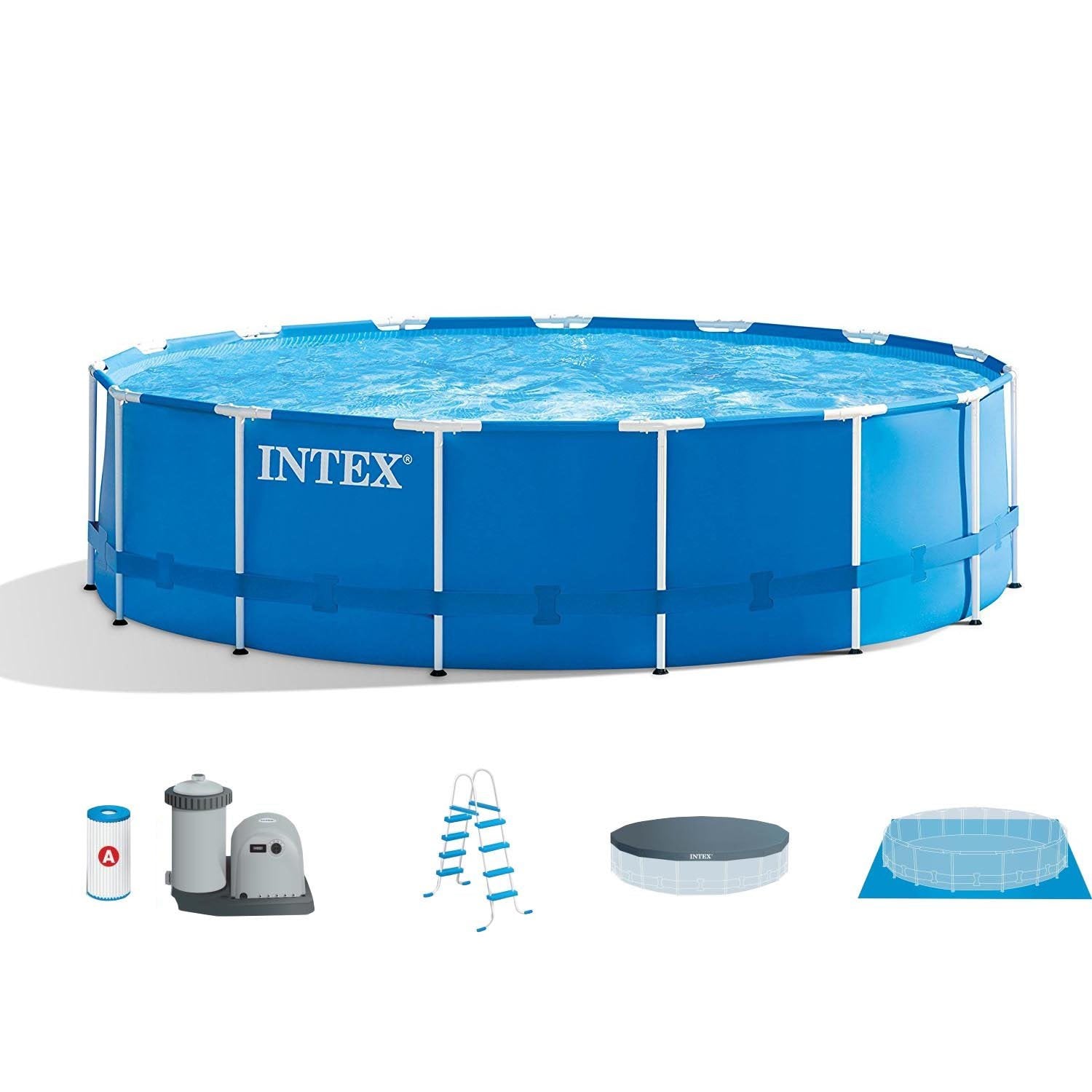 Intex 15ft x 48in Above Ground Pool & Intex Maintenance Pool Kit (2 Pack)