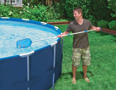 Intex Swimming Pool Maintenance Kit with Vacuum and Pole & 10’ Round Pool Cover