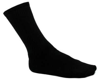 7 Pairs Starter SM861B7 Men's Crew Socks Shoe Solid Black -Size 6-12 - Open Bag