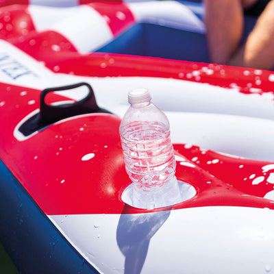 Intex Inflatable American Flag 2 Person Pool w/ AC Electric Air Pump