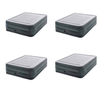 Intex High Rise Dura Beam Air Bed Mattress w/ Built-In Pump, Queen (4 Pack)