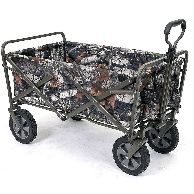 Mac Sports Folding Outdoor Garden Utility Wagon Cart, Camouflage (2 Pack)