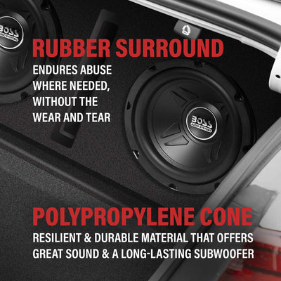 BOSS Audio Systems 600-Watt 8-Inch Car Subwoofer Audio Speaker, Single (2 Pack)