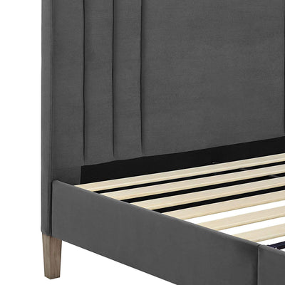 Classic Brands Chicago Tufted Upholstered Platform Bed Frame, Full, Dark Grey
