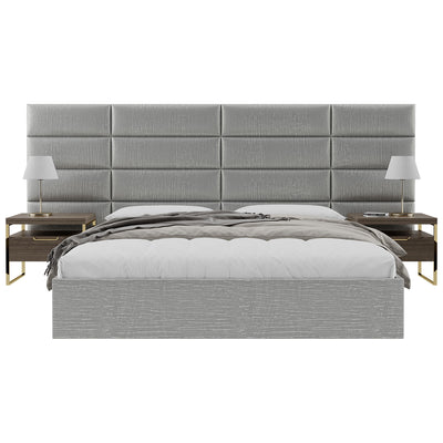 Vant 39 x 46" Floating Upholstered Décor Wall Panels, Metallic Silver (4 Pack)