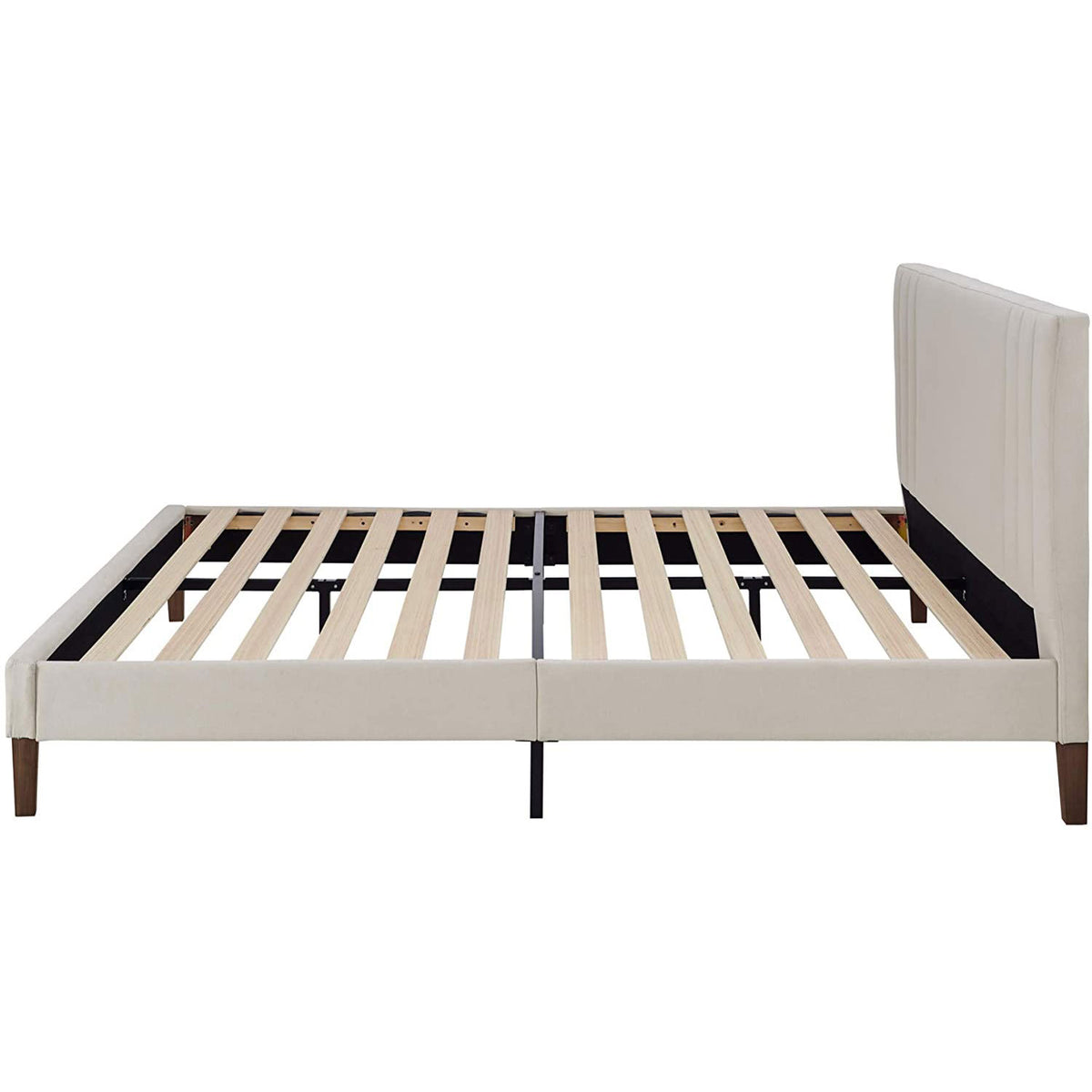 Classic Brands Chicago Modern Tufted Upholstered Platform Bed Frame, King, Shell