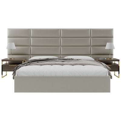Vant 39 x 46" Floating Upholstered Décor Wall Panels, Metallic Champagne (4 Pk)