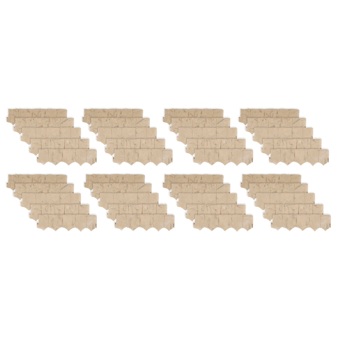 Suncast Landscape Design Border Decorative Natural Rock Plastic Edging (40 Pack)