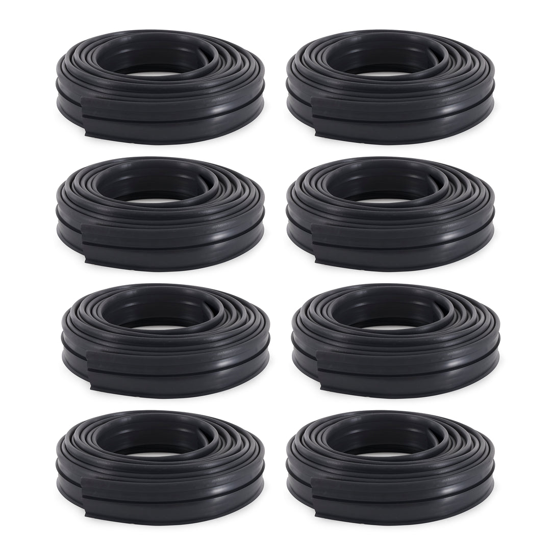 Suncast Professional Grade Dig In 60 Foot Landscape Edging Roll, Black (8 Pack)