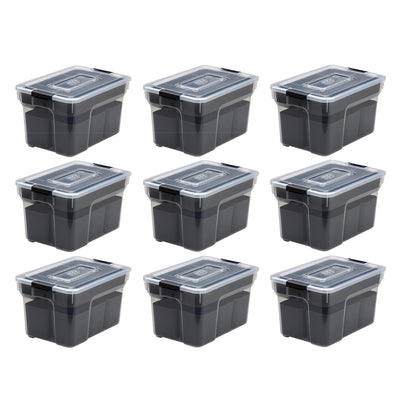 Ezy Storage Sort It 8 Quart Plastic Container with Removable Tray Cups (9 Pack)