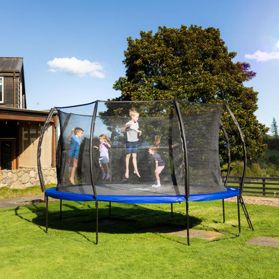 SpaceJump Nova 10' Round Trampoline with Safety Net, Hoop, Slide & Water Sprayer