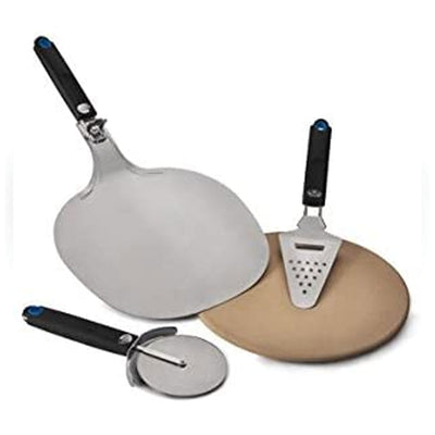 Napoleon 4 Piece Pizza Lover's Outdoor Grilling Kit with Peel, Stone, and Cutter