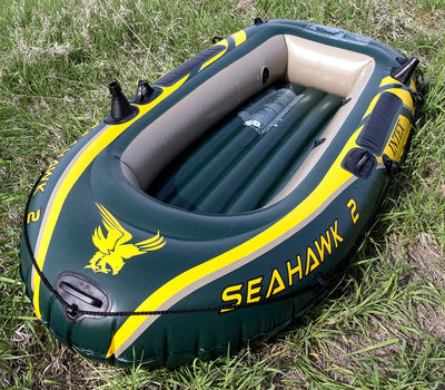 Intex Seahawk 2 Inflatable 2 Person Floating Boat Raft Set with Pump (3 Pack)