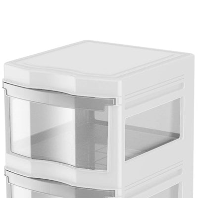 Life Story Classic 3 Shelf Storage Organizer Plastic Drawers, White (2 Pack)