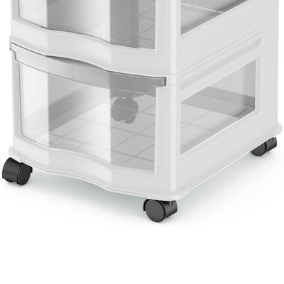 Life Story Classic 3 Shelf Storage Organizer Plastic Drawers, White (2 Pack)