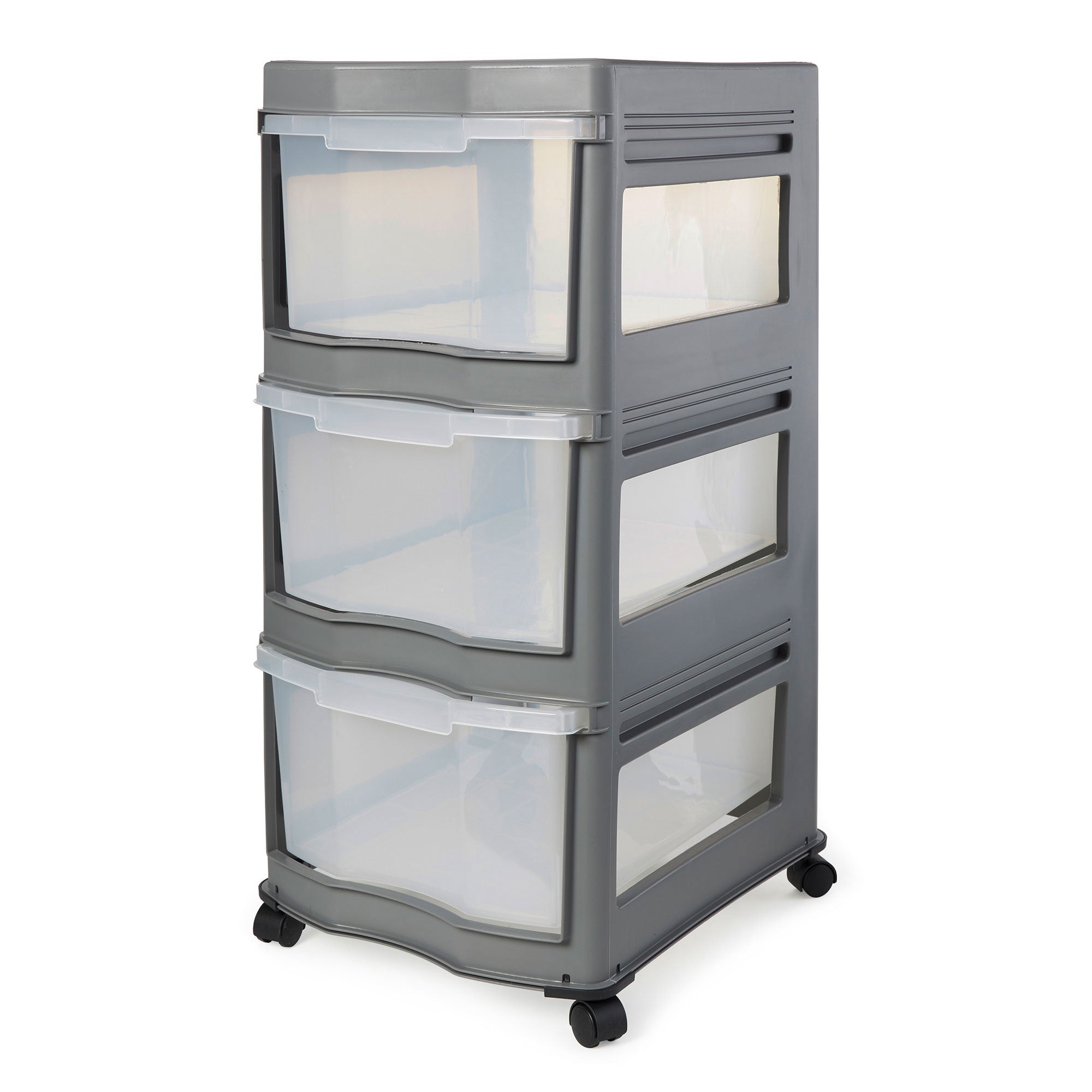 Life Story Classic 3 Shelf Storage Organizer Plastic Drawers, Gray (2 Pack) - VMInnovations