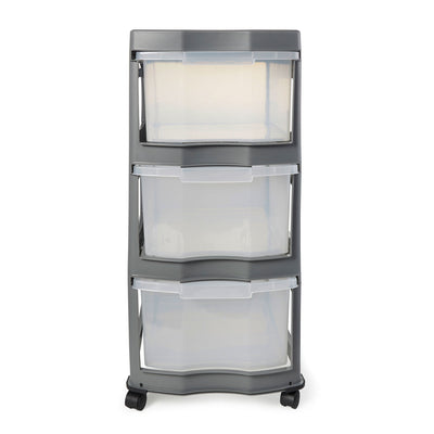 Life Story Classic 3 Shelf Storage Organizer Plastic Drawers, Gray (3 Pack) - VMInnovations