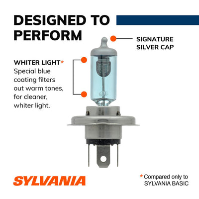 Sylvania 9003 SilverStar High Performance Halogen Headlight Bulbs White (2 Pack)